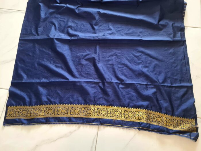 Saree Banarasi Art Silk de seda modelo Indigo Gold Meenakari Imperial