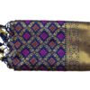 Saree Banarasi Art Silk de seda modelo Indigo Gold Meenakari Imperial