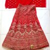 Vestuário completo de noiva indiana luxo Lehenga Choli Dupatta Gold Shakti