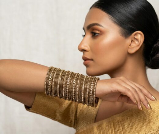 conjunto de pulseiras indianas douradas (set com 23 pulseiras), com pedras, luxuosa