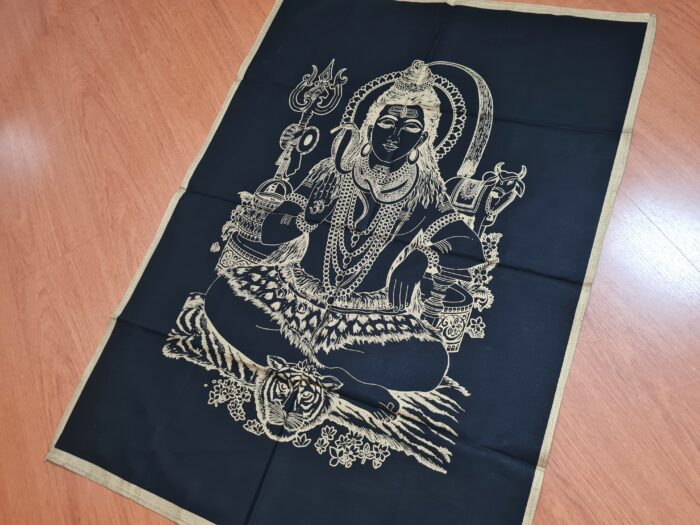 Panô de Lord Shiva preto e dourado 100cm