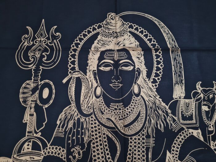 Panô indiano decorativo Coleção Gold Black com Lord Shiva 100cm