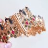 Conjunto Mayura com 2 pulseiras indianas de metais design de pavões