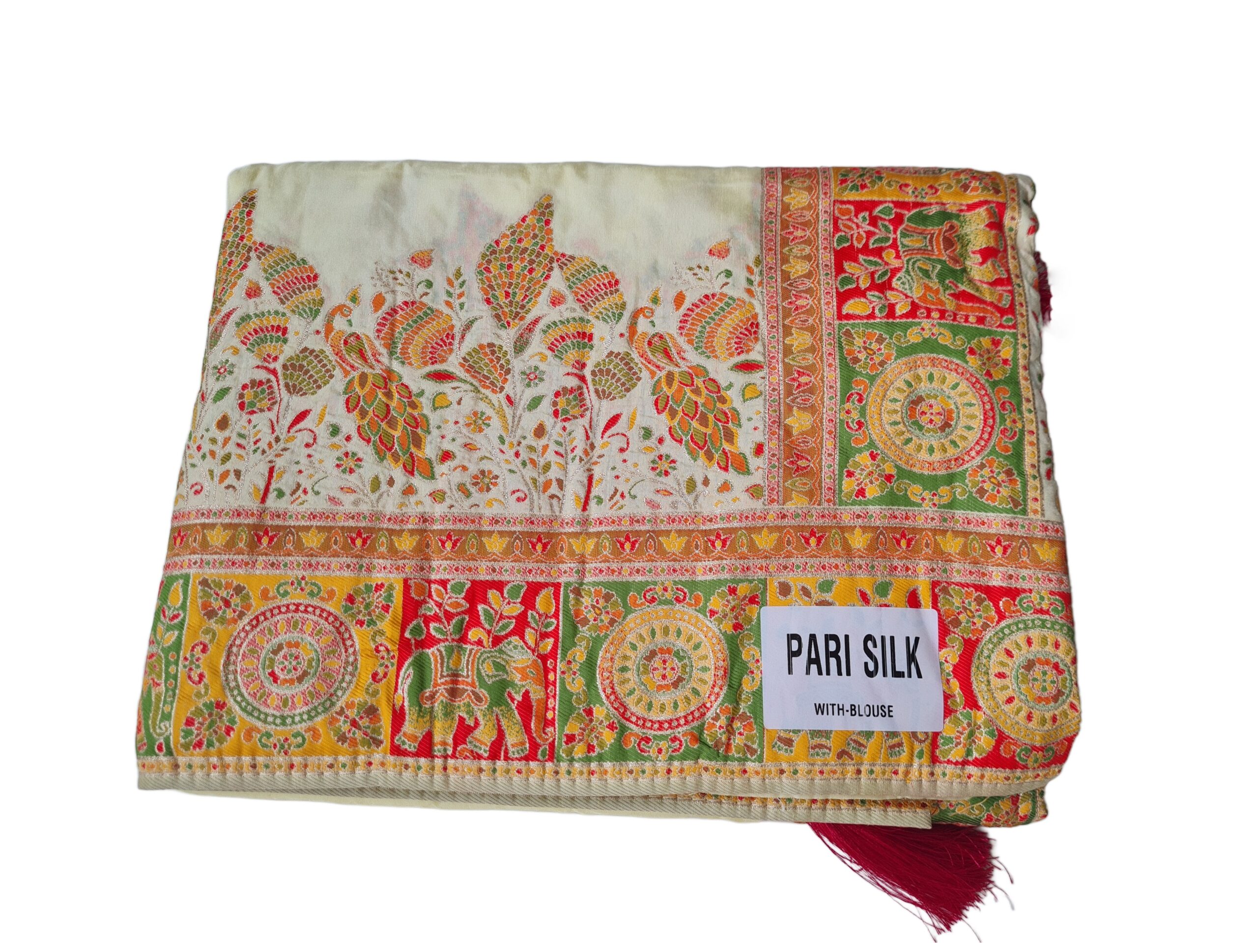 Saree Banarasi Art Silk de seda modelo Royal Mor Haathi