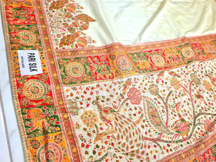 Saree Banarasi Art Silk de seda modelo Royal Mor Haathi