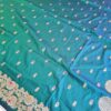 Saree Banarasi Art Silk de seda verde modelo Gold Panna Rani