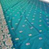 Saree Banarasi Art Silk de seda verde modelo Gold Panna Rani