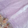 Saree luxuoso de Organza de seda lilás modelo Lavanya Mayuri