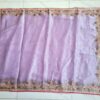 Saree luxuoso de Organza de seda lilás modelo Lavanya Mayuri