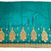 Saree luxuoso de crepe de seda verde modelo Harita Aishwarya