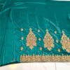 Saree luxuoso de crepe de seda verde modelo Harita Aishwarya