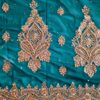 Saree luxuoso de crepe de seda verde modelo Harita Aishwarya