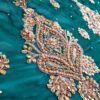 Saree luxuoso de crepe de seda verde modelo Harita Aishwarya
