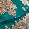 Saree luxuoso de crepe de seda verde modelo Harita Aishwarya
