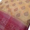 Saree Banarasi Art Silk de seda modelo Suryodaya amarelo e vermelho