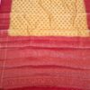 Saree Banarasi Art Silk de seda modelo Suryodaya amarelo e vermelho