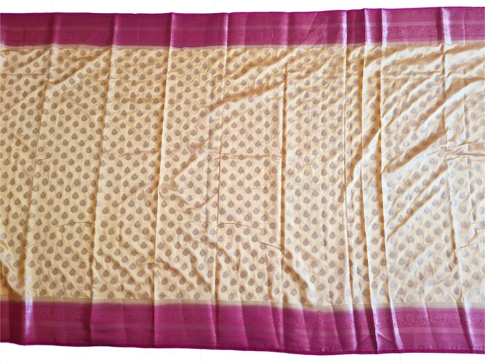 Saree Banarasi Art Silk de seda modelo Suryodaya amarelo e vermelho