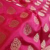 Saree Banarasi Art Silk de seda modelo Suryodaya amarelo e vermelho