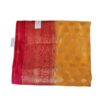 Saree Banarasi Art Silk de seda modelo Suryodaya amarelo e vermelho