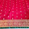 Saree Banarasi Art Silk de seda modelo Gold Nandini vermelho e verde