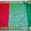 Saree Banarasi Art Silk de seda modelo Gold Nandini vermelho e verde