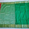 Saree Banarasi Art Silk de seda modelo Gold Nandini vermelho e verde
