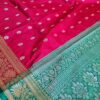 Saree Banarasi Art Silk de seda modelo Gold Nandini vermelho e verde