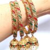 20260514_122740 Conjunto de 4 Bangles indianas design Jhumka com pedrarias Radharani