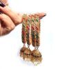 20260514_122829 Conjunto de 4 Bangles indianas design Jhumka com pedrarias Radharani
