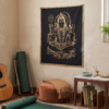 Panô indiano decorativo Coleção Gold Black com Lord Shiva 100cm