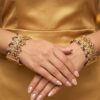 Conjunto Mayura com 2 pulseiras indianas de metais design de pavões