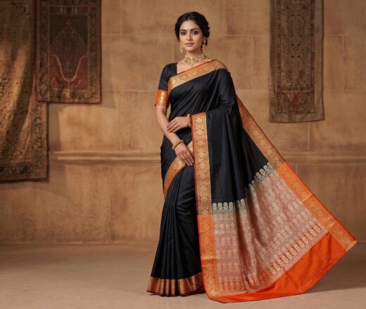 Saree Banarasi Art Silk de seda modelo Gold Shyama