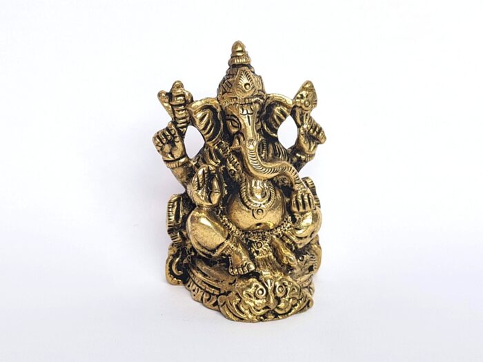 Estátua pequena do Deus Ganesha Chaturbhuja Vaibhav (O Majestoso)