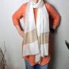 Pashimina indiana de cashmere estampa paisleys tons de nude adamascada
